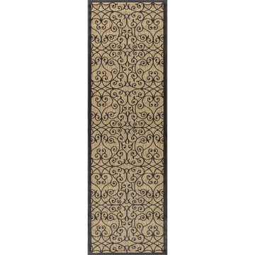 Madrid Vintage Filigree Textured Weave Indoor/outdoor Runner Rug